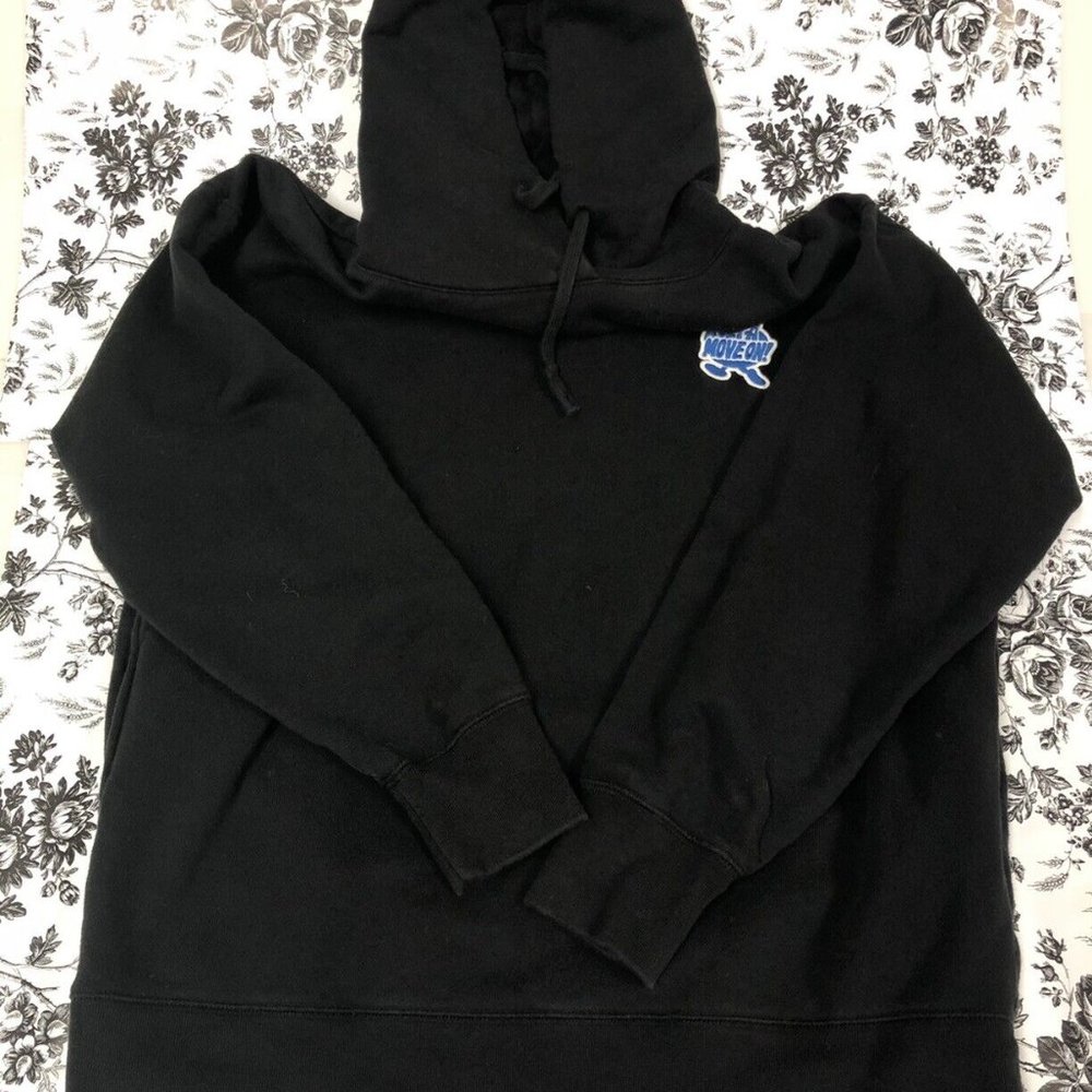 Uniqlo Women's Black Graphic Print Hooded Sweatshirt Hoodie Size Xs